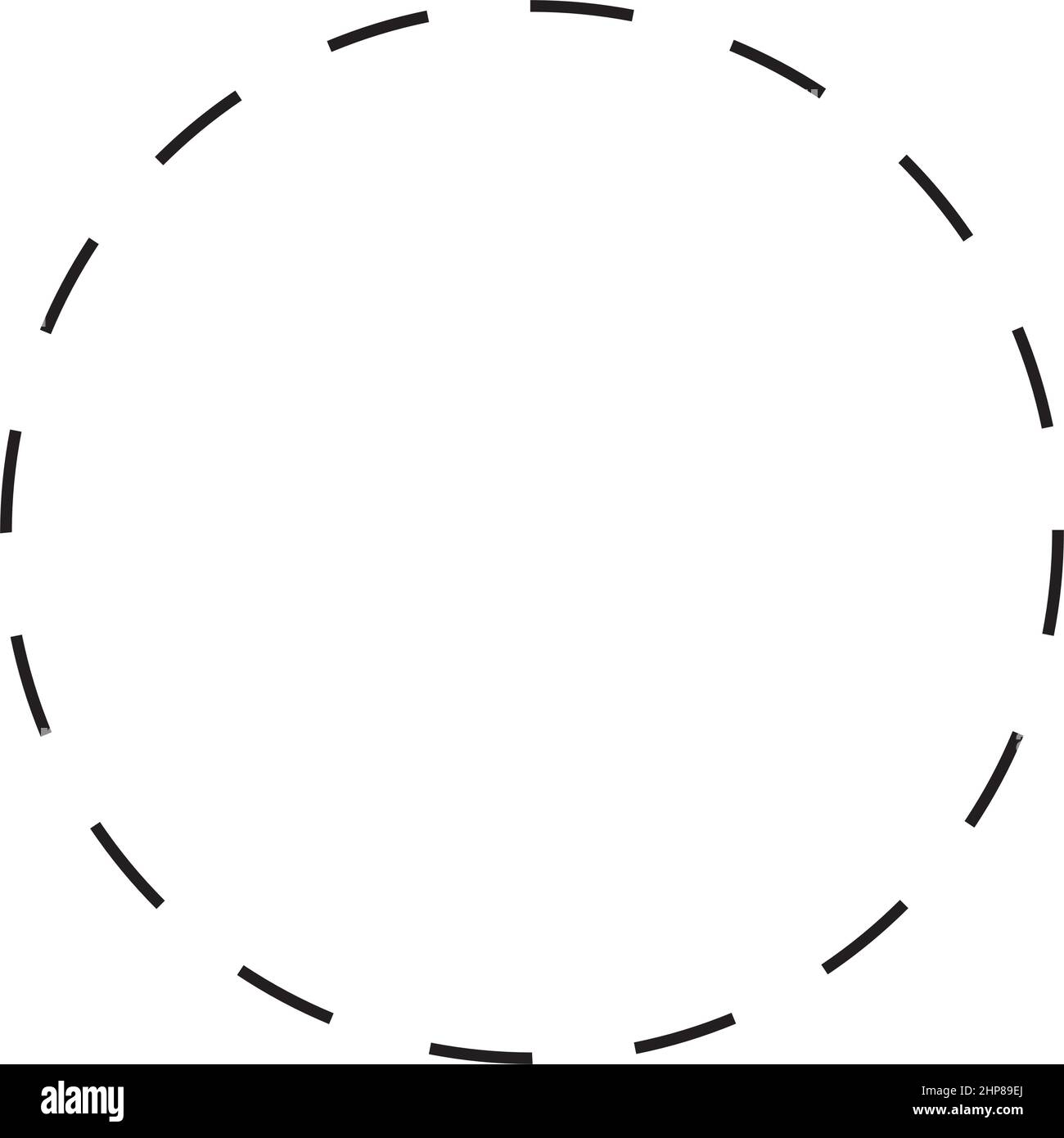 Kreisform gestricheltes Symbol Vektorgeometrie-Symbol für kreatives Grafikdesign-Element in einer flachen farbigen Piktogramm-Illustration Stock Vektor