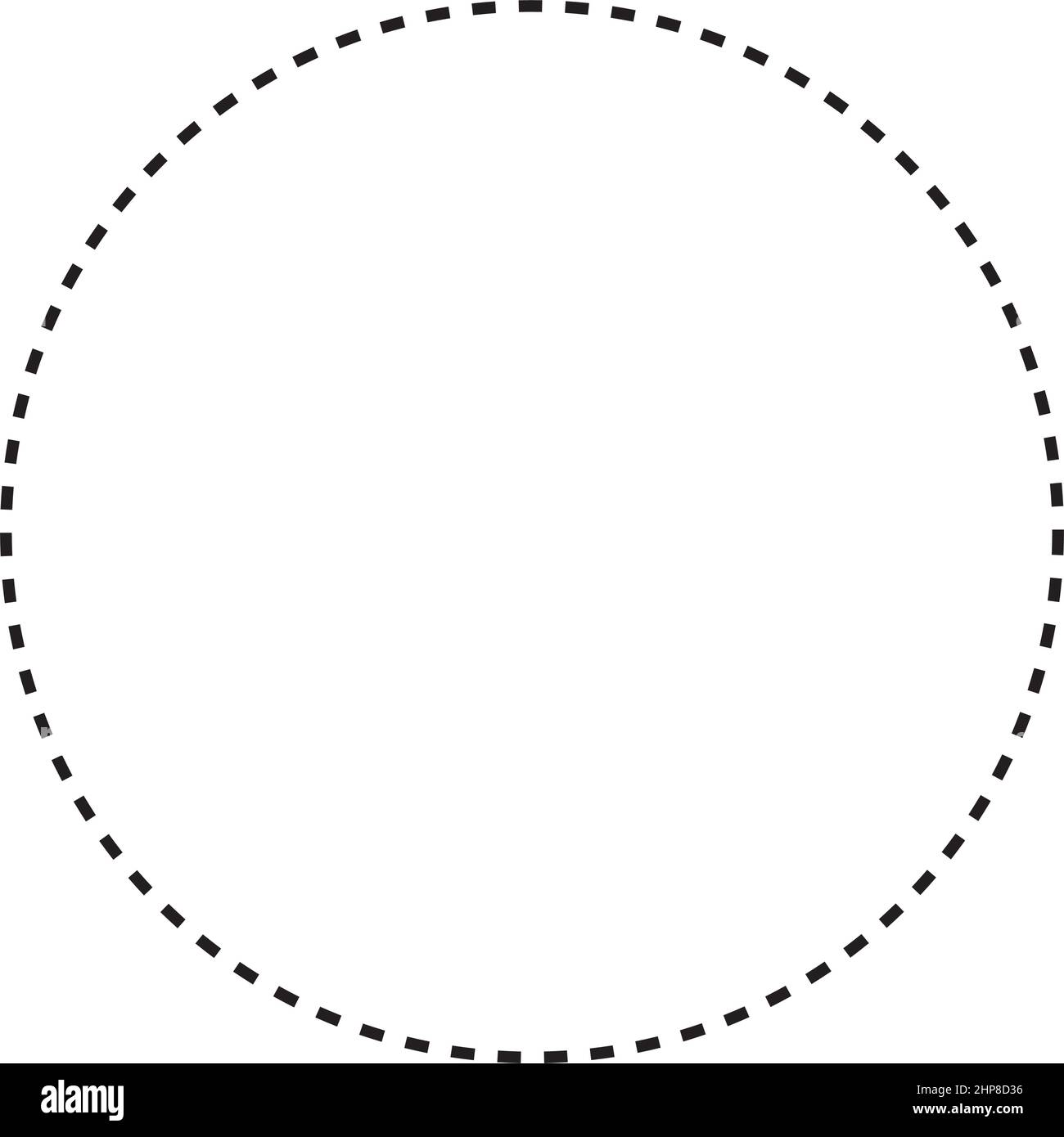 Kreisform gestrichelte Symbolvektorgeometrien-Symbol für kreatives Grafikdesign-Element in einer flachen farbigen Piktogramm-Illustration Stock Vektor