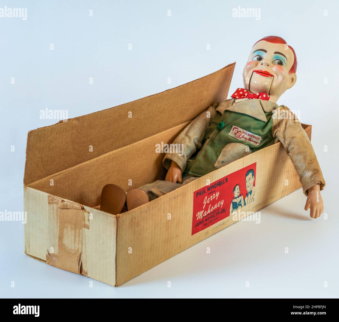 Berühmte Bauchredner-Puppe Jerry Mahoney Protagonist der Paul Winchell Show; Serienprodukt, 1950, USA Stockfoto