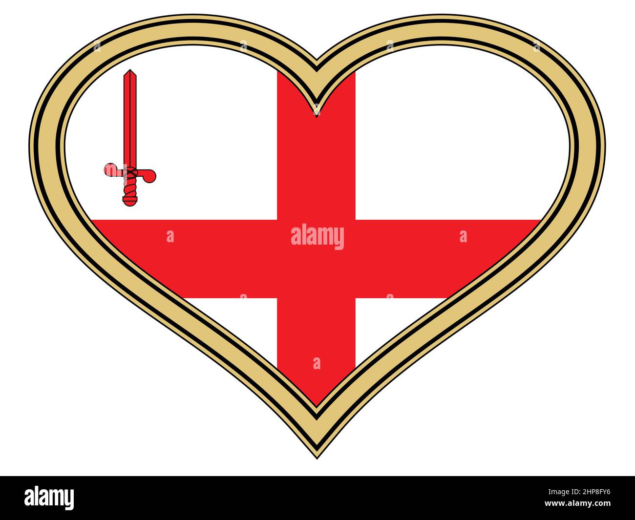 Ich Liebe London City Flag Heart Stock Vektor