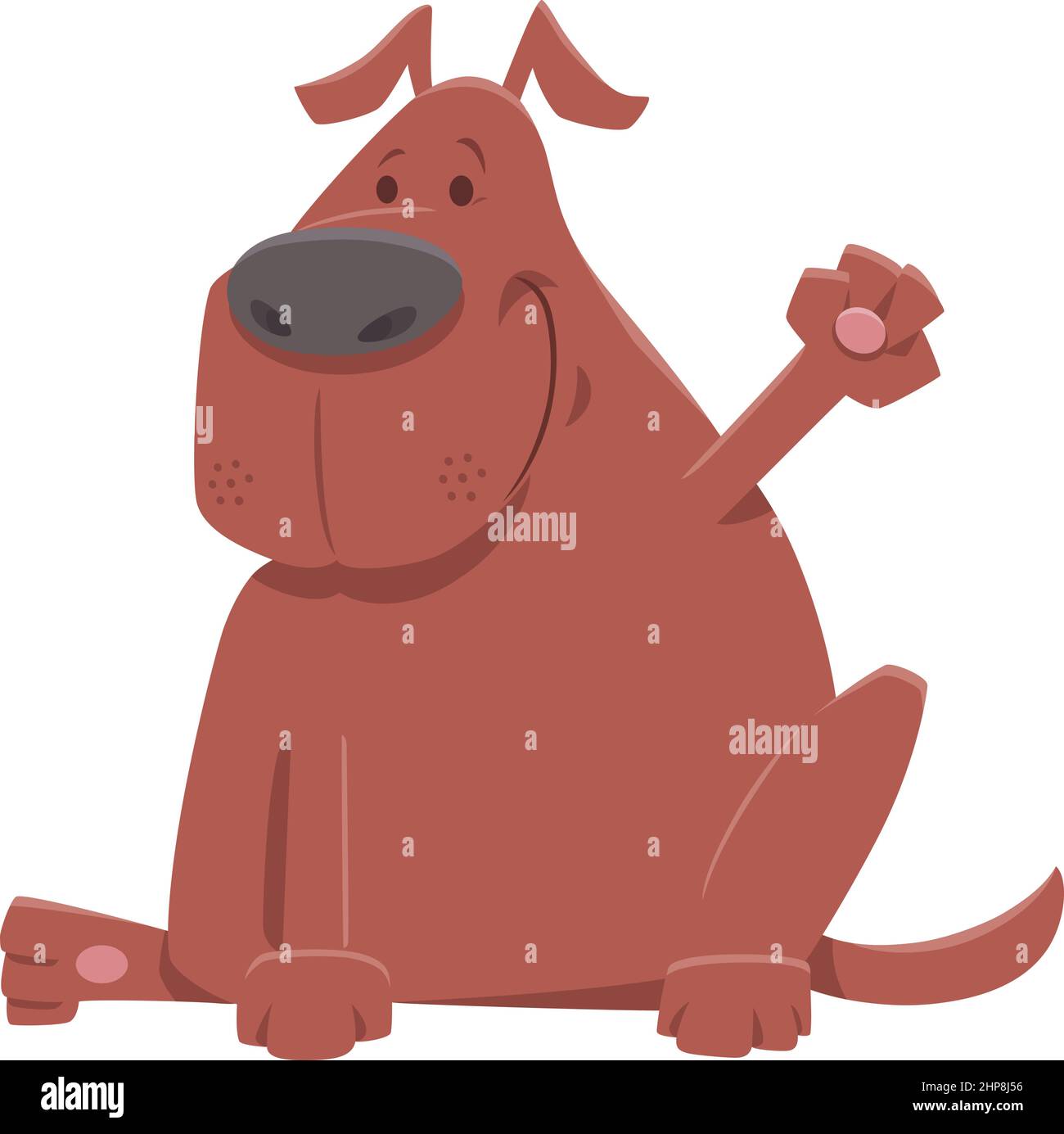 Cartoon Hund Tier Charakter winkt seine Pfote Stock Vektor