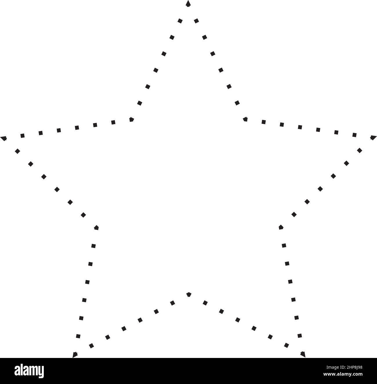 Sternform gepunktetes Symbolvektorsymbol für kreatives Grafikdesign ui-Element in einer Piktogramm-Illustration Stock Vektor
