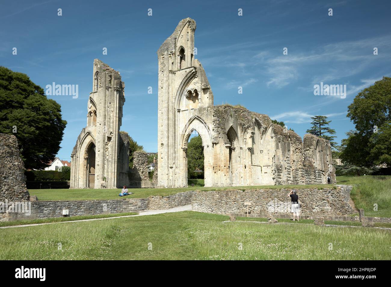 Glastonbury Abbey Ruinen Stockfoto