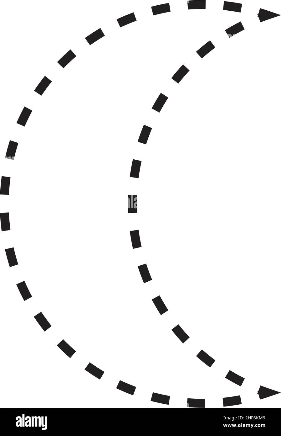 Crescent Shape gestricheltes Symbol Vektor-Symbol für kreatives Grafikdesign ui-Element in einer Piktogramm-Illustration Stock Vektor