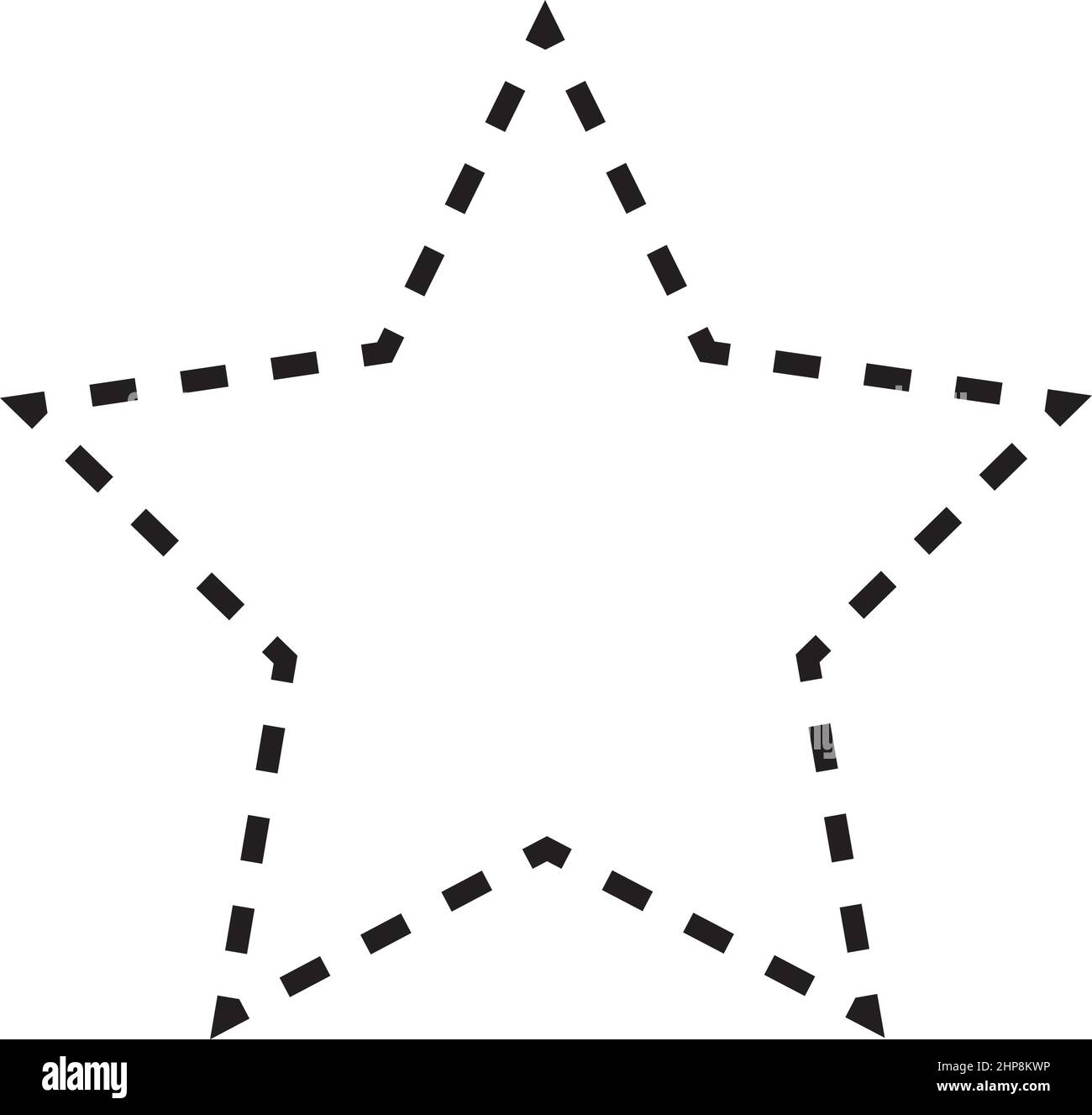 Gestricheltes Symbolvektorsymbol in Sternform für kreatives Grafikdesign-ui-Element in einer Piktogrammdarstellung Stock Vektor