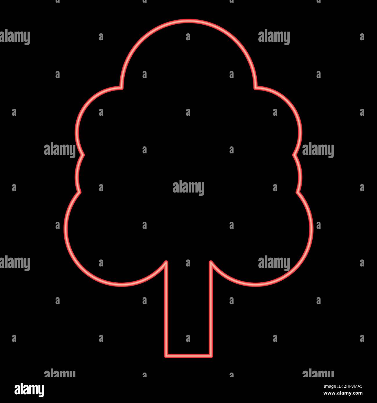 Neon Baum rot Farbe Vektor Illustration Bild flach Stil Stock Vektor