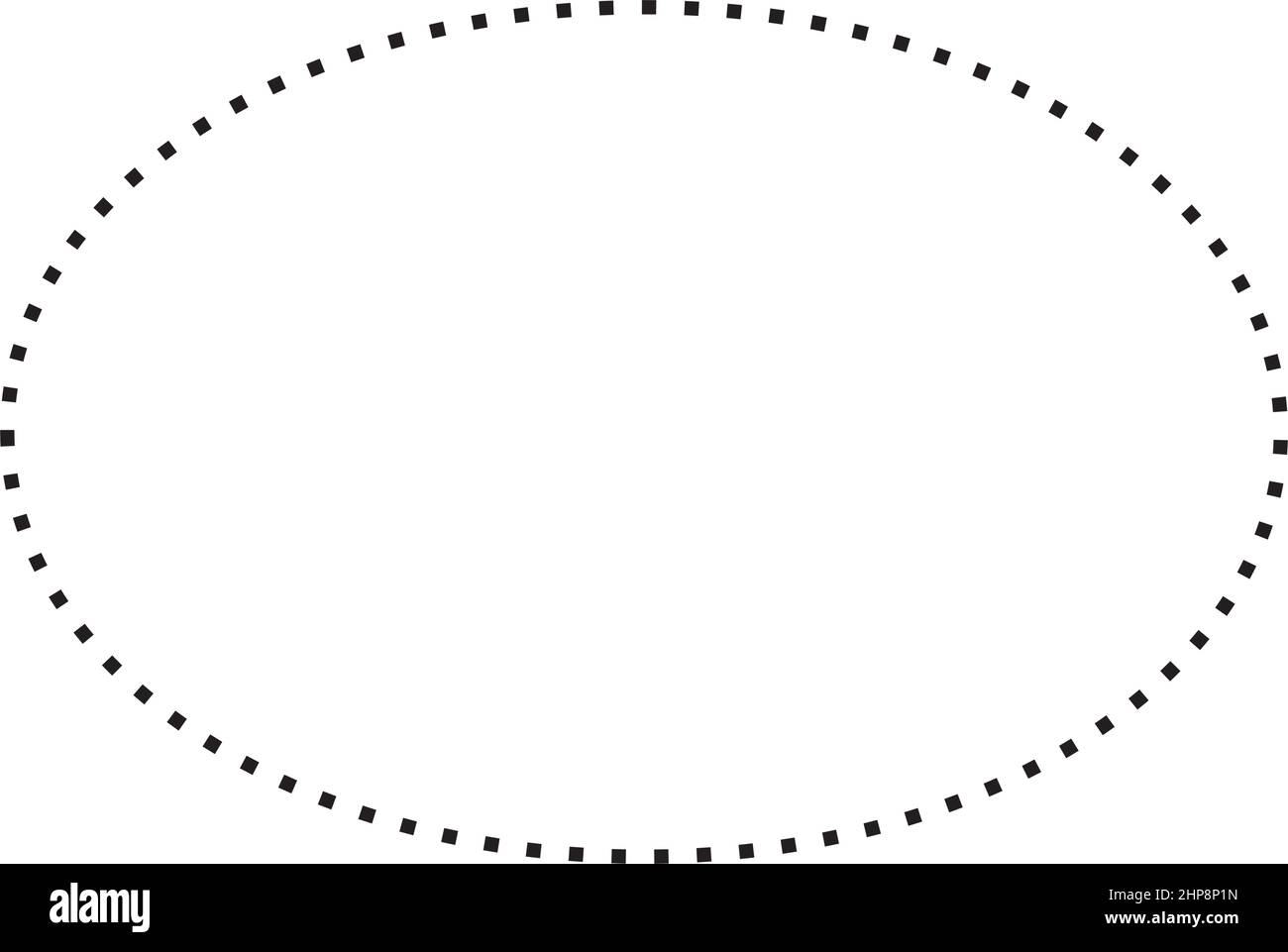 Ellipse Form gestrichelte Symbol Vektor-Symbol für kreative Grafik-Design-ui-Element in einer Piktogramm-Illustration Stock Vektor