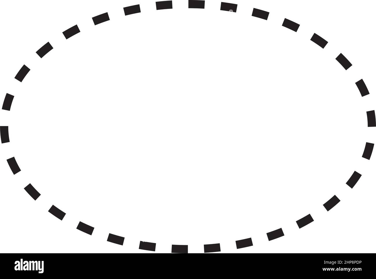 Ellipsenform gestricheltes Symbolvektorsymbol für kreatives Grafikdesign-ui-Element in einer Piktogrammdarstellung Stock Vektor