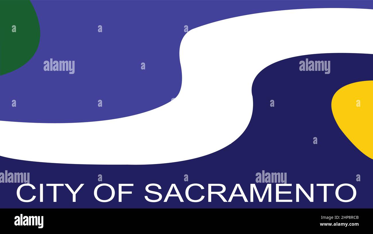 Sacramento City Flagge Kalifornien Stock Vektor