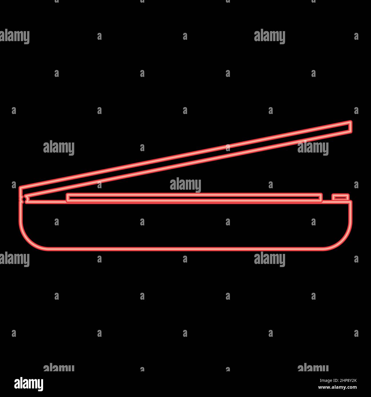 Neon-Scanner rot Farbe Vektor Illustration Bild flach Stil Stock Vektor