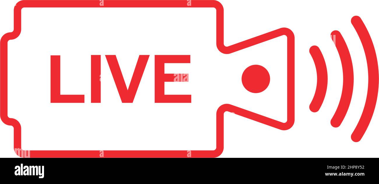 Design-Vorlage für Live-Streaming-Vektor-Symbolzeichen Stock Vektor