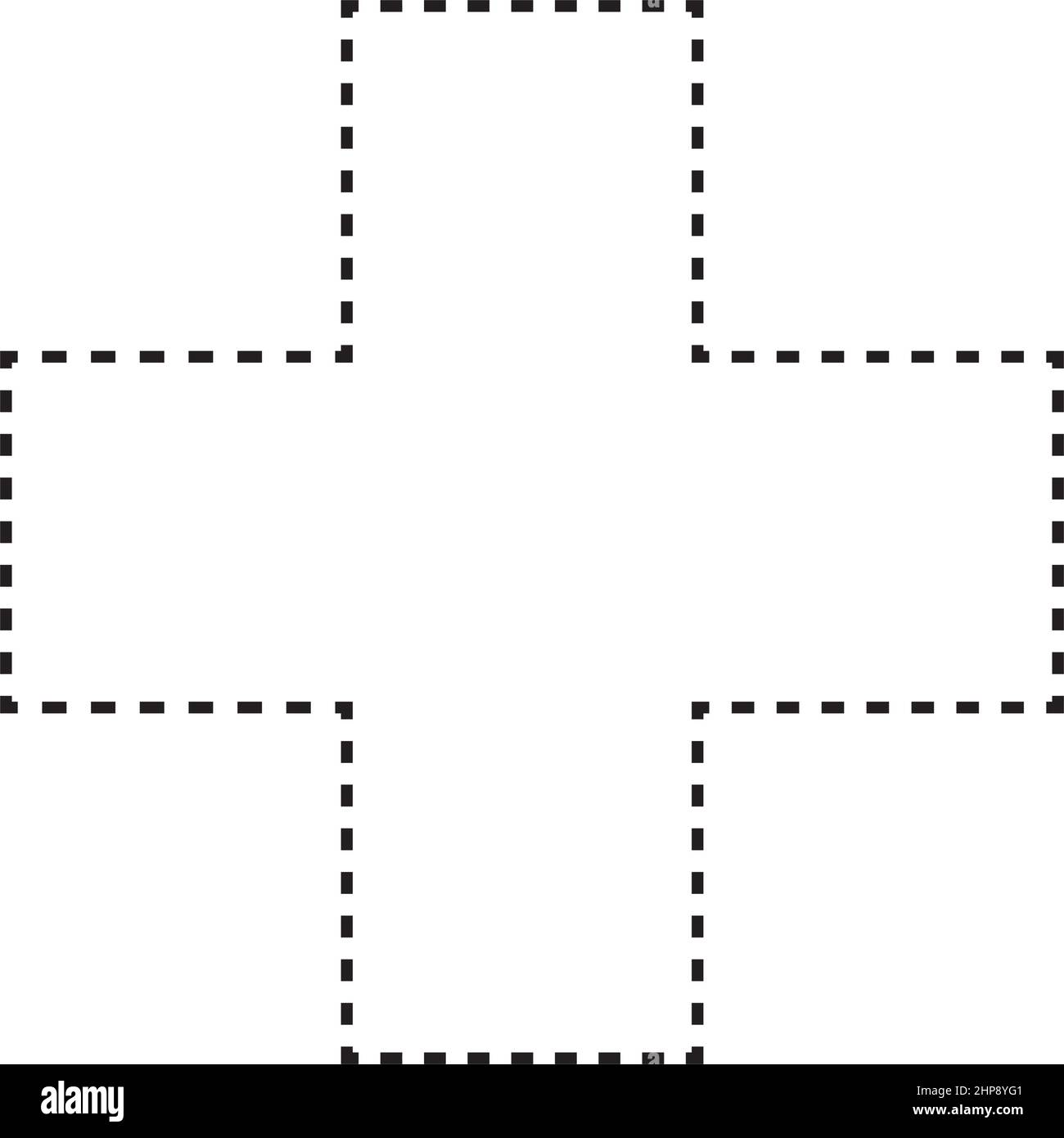 Kreuzförmiges gestricheltes Symbolvektorsymbol für kreatives Grafikdesign-ui-Element in einer Piktogrammdarstellung Stock Vektor