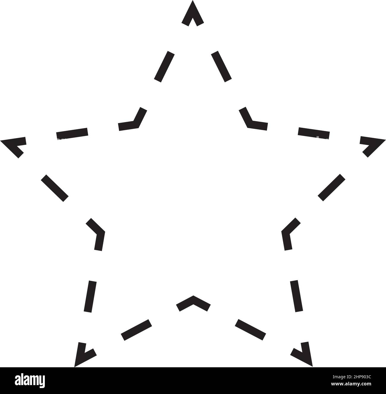 Gestricheltes Symbolvektorsymbol in Sternform für kreatives Grafikdesign-ui-Element in einer Piktogrammdarstellung Stock Vektor