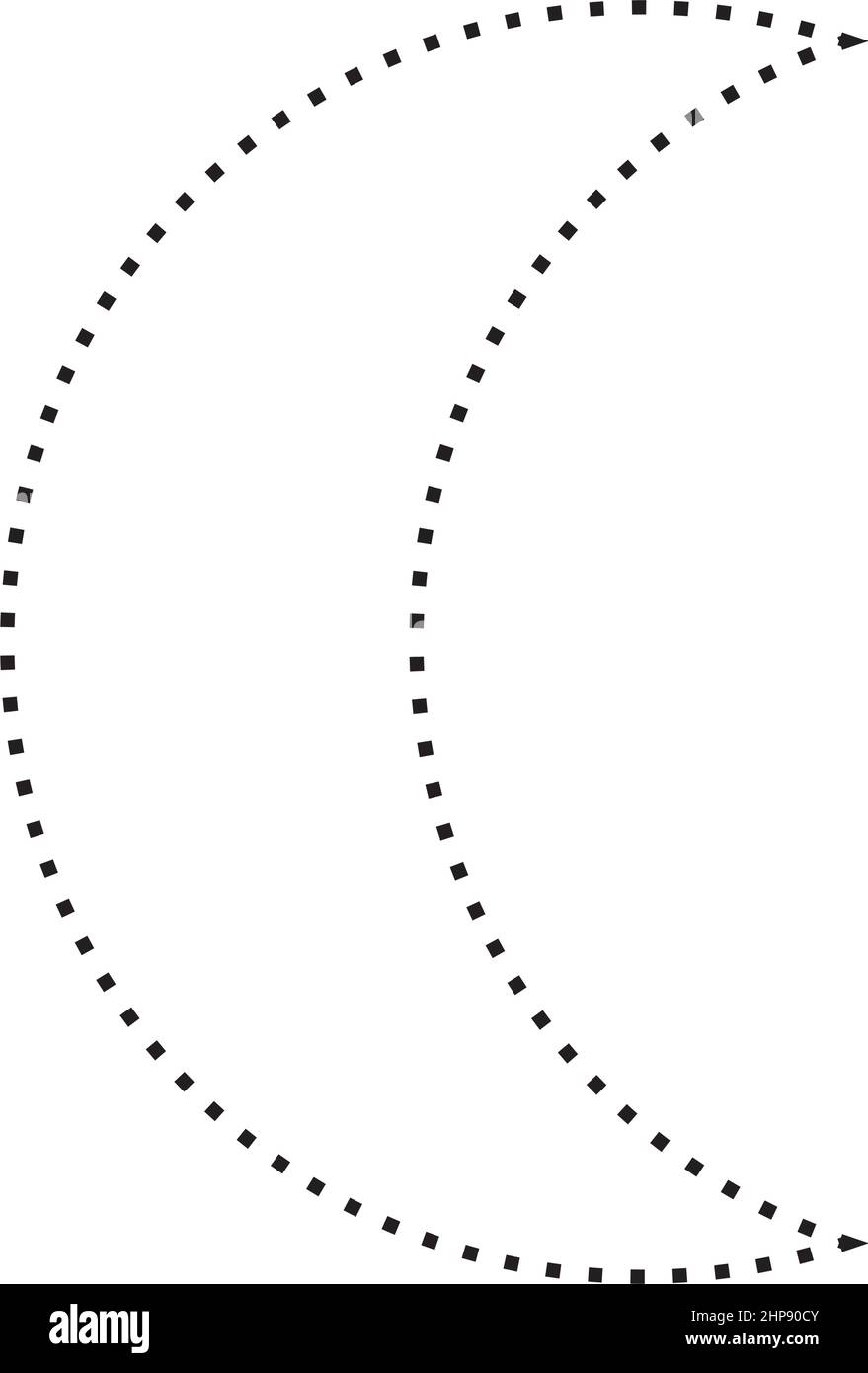 Crescent Shape gestricheltes Symbol Vektor-Symbol für kreatives Grafikdesign ui-Element in einer Piktogramm-Illustration Stock Vektor