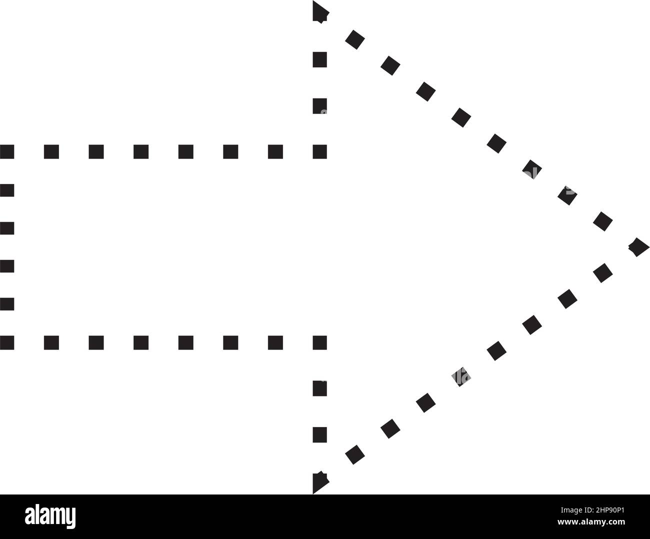 Pfeilsymbol gestrichelte Form Vektor-Symbol für kreatives Grafikdesign ui-Element in einer Piktogramm-Illustration Stock Vektor