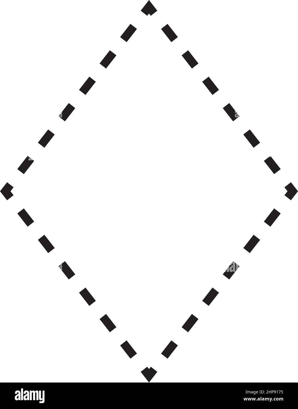 Rhombus-Form gestricheltes Symbol Vektor-Symbol für kreatives Grafikdesign ui-Element in einer Piktogrammdarstellung Stock Vektor