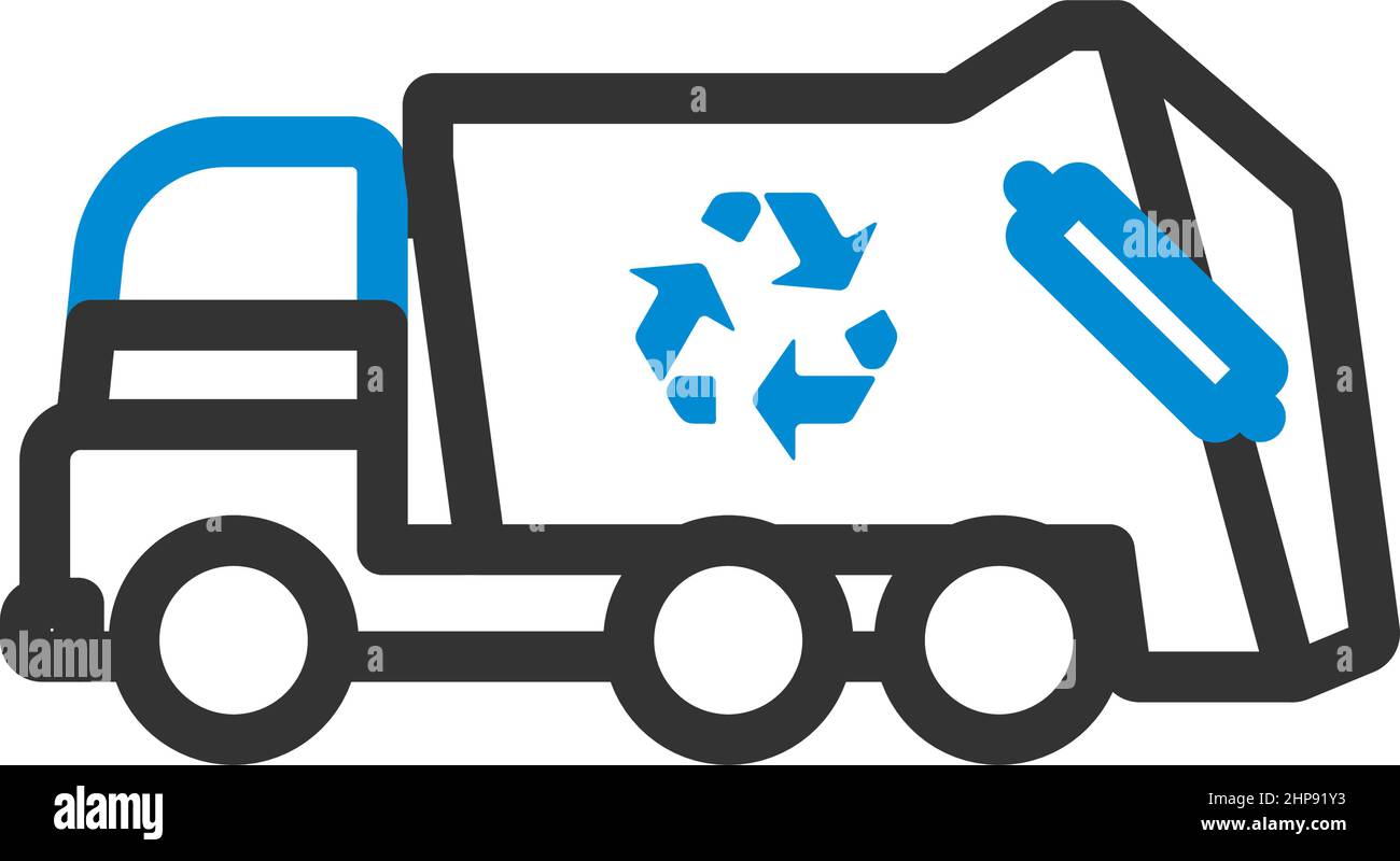 Müllwagen Mit Recycling-Symbol Stock Vektor