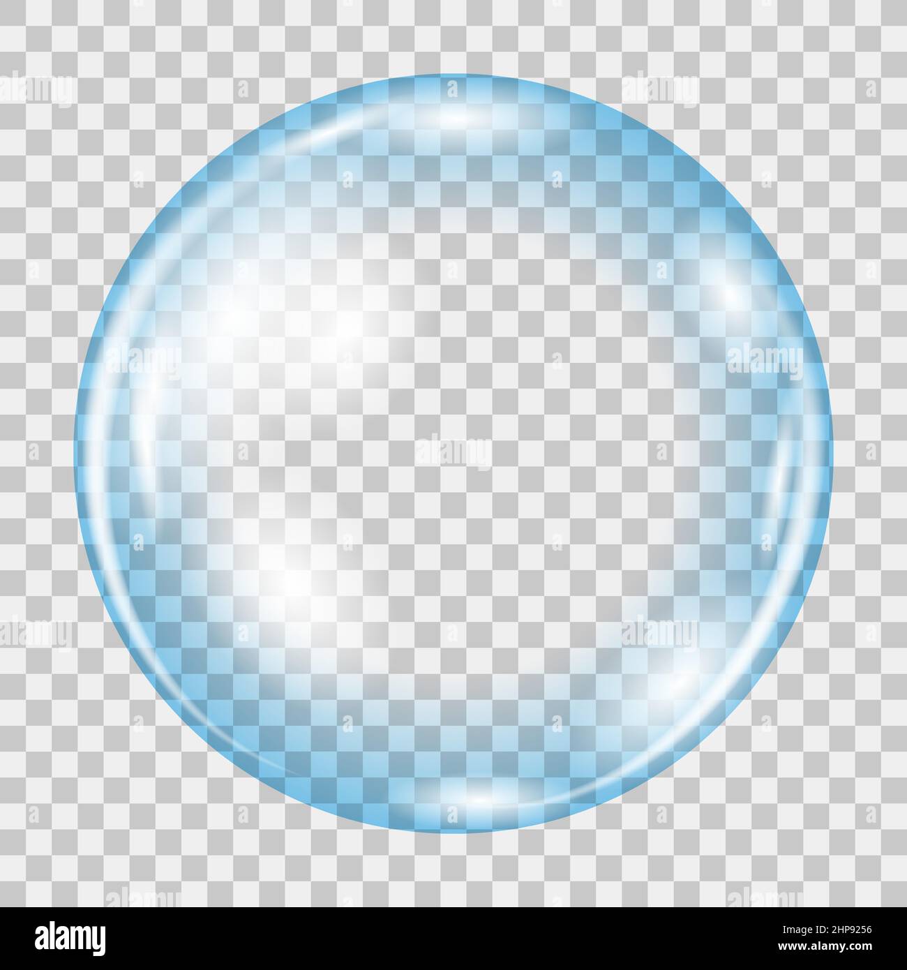 Transparentes Kreis Seifenblase Symbol auf grauem karierten Hintergrund. Stock Vektor