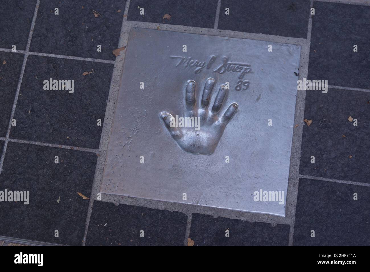 Cannes, Frankreich: Handdruck von Meryl Streep im AllÃ©e des Ã‰toiles du CinÃ©ma, oder Gehweg der Sterne, im Palais de Festival Stockfoto