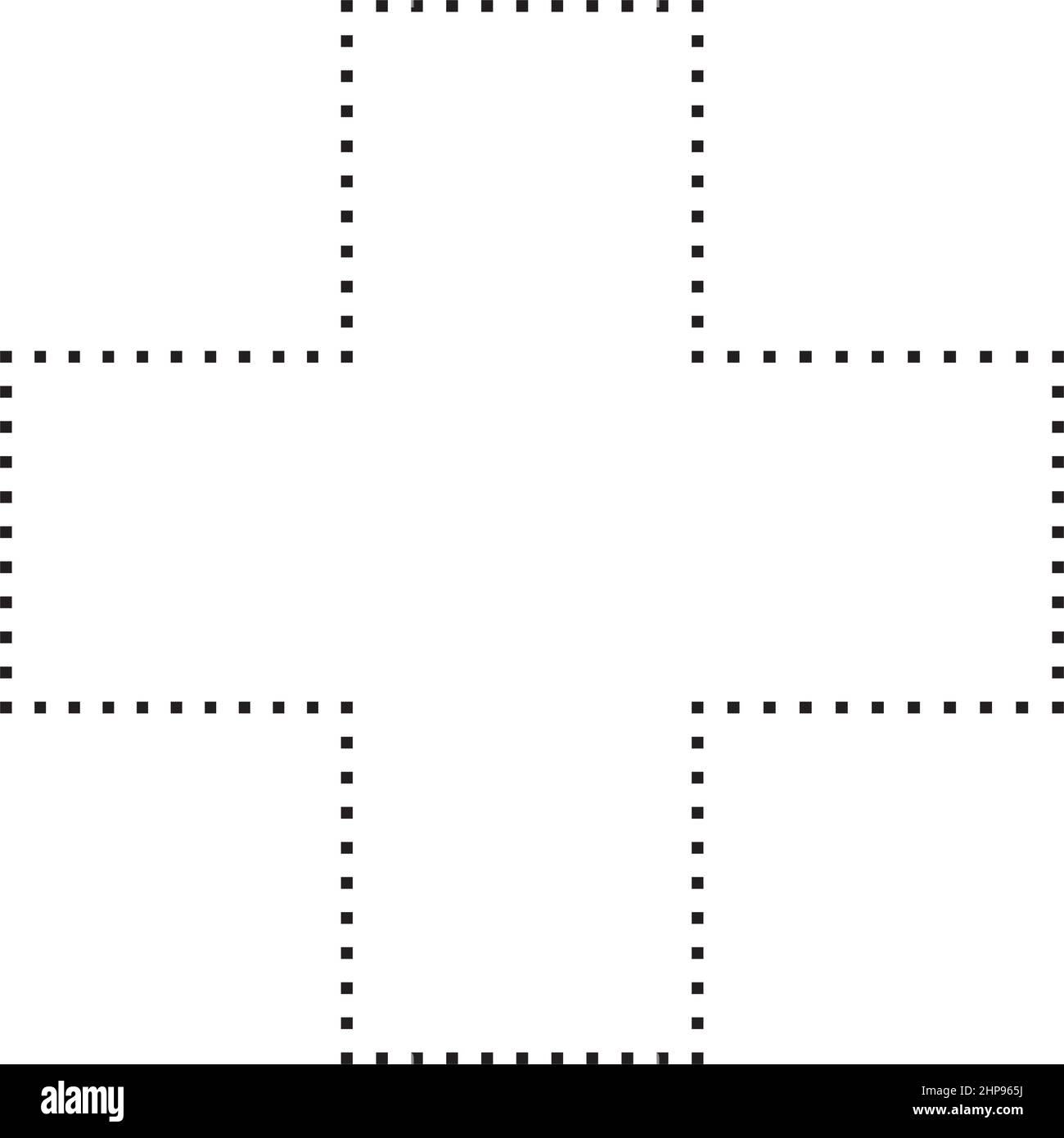 Kreuzform gestrichelte Symbol Vektor-Symbol für kreatives Grafikdesign ui-Element in einer Piktogramm-Illustration Stock Vektor