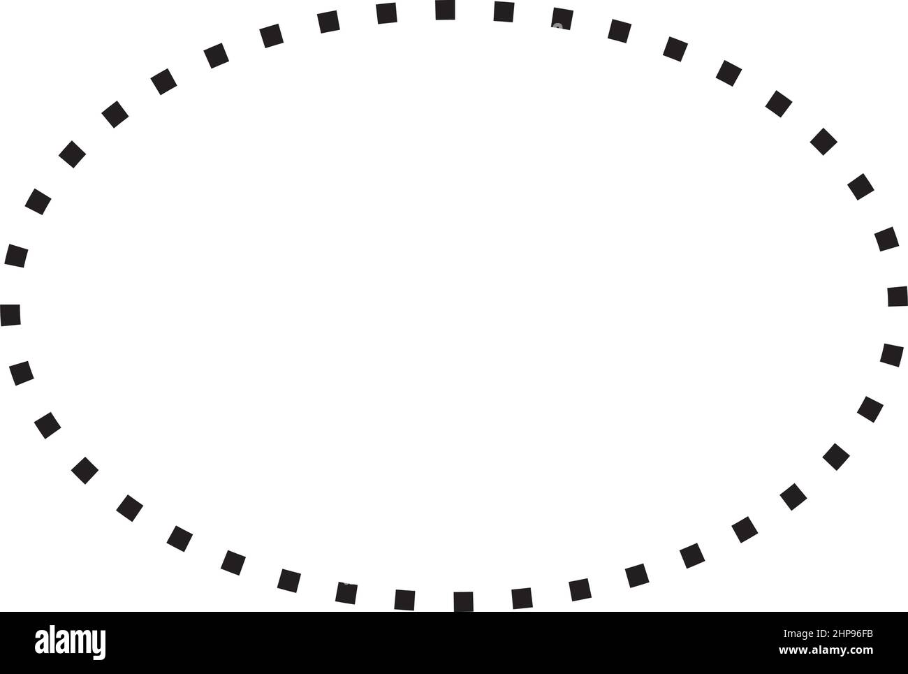 Ellipse Symbol gestrichelte Form Vektor-Symbol für kreatives Grafikdesign ui-Element in einer Piktogramm-Illustration Stock Vektor