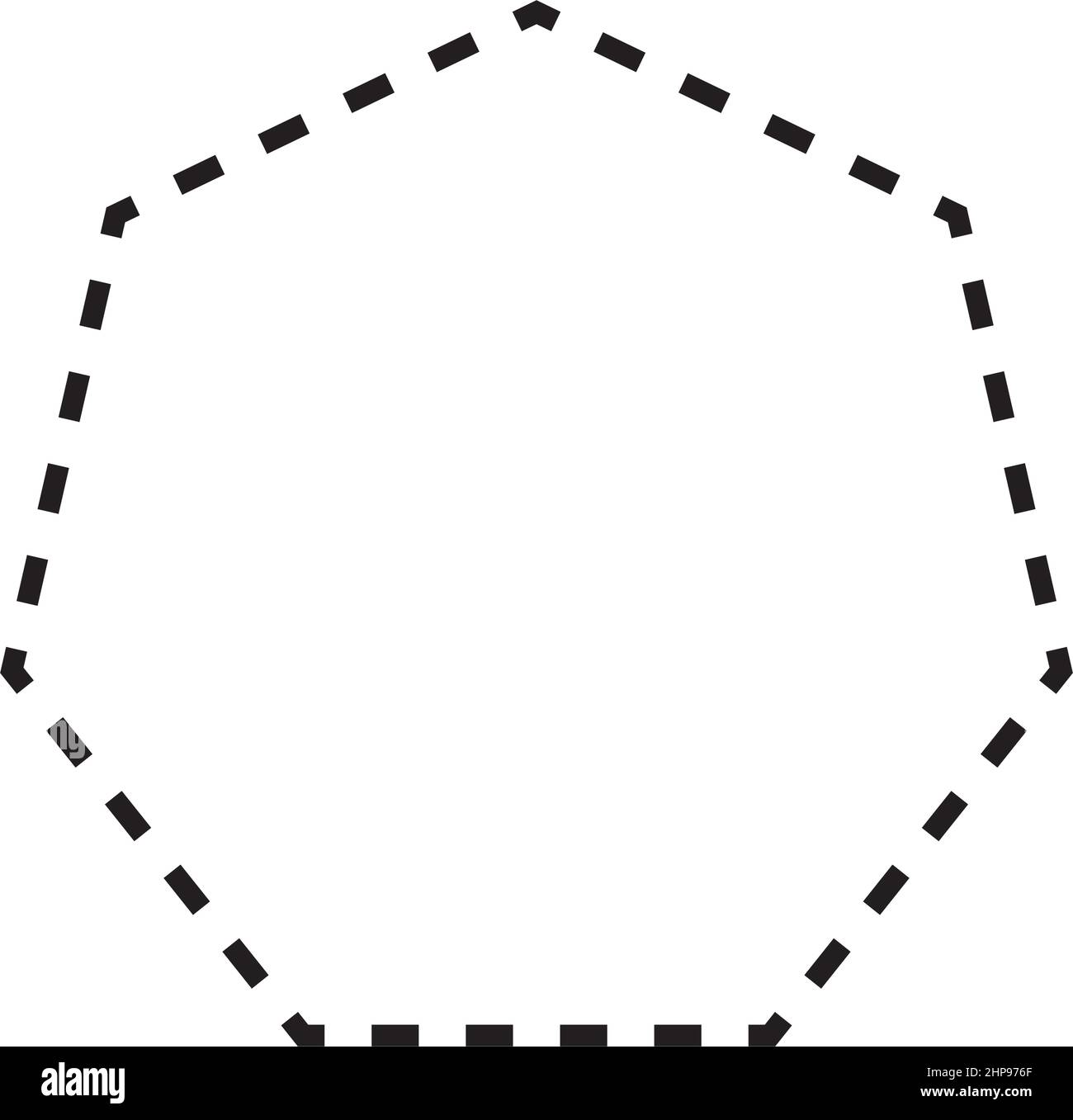 Heptagon-Symbol gestrichelte Form Vektor-Symbol für kreative Grafik-Design-ui-Element in einer Piktogramm-Illustration Stock Vektor