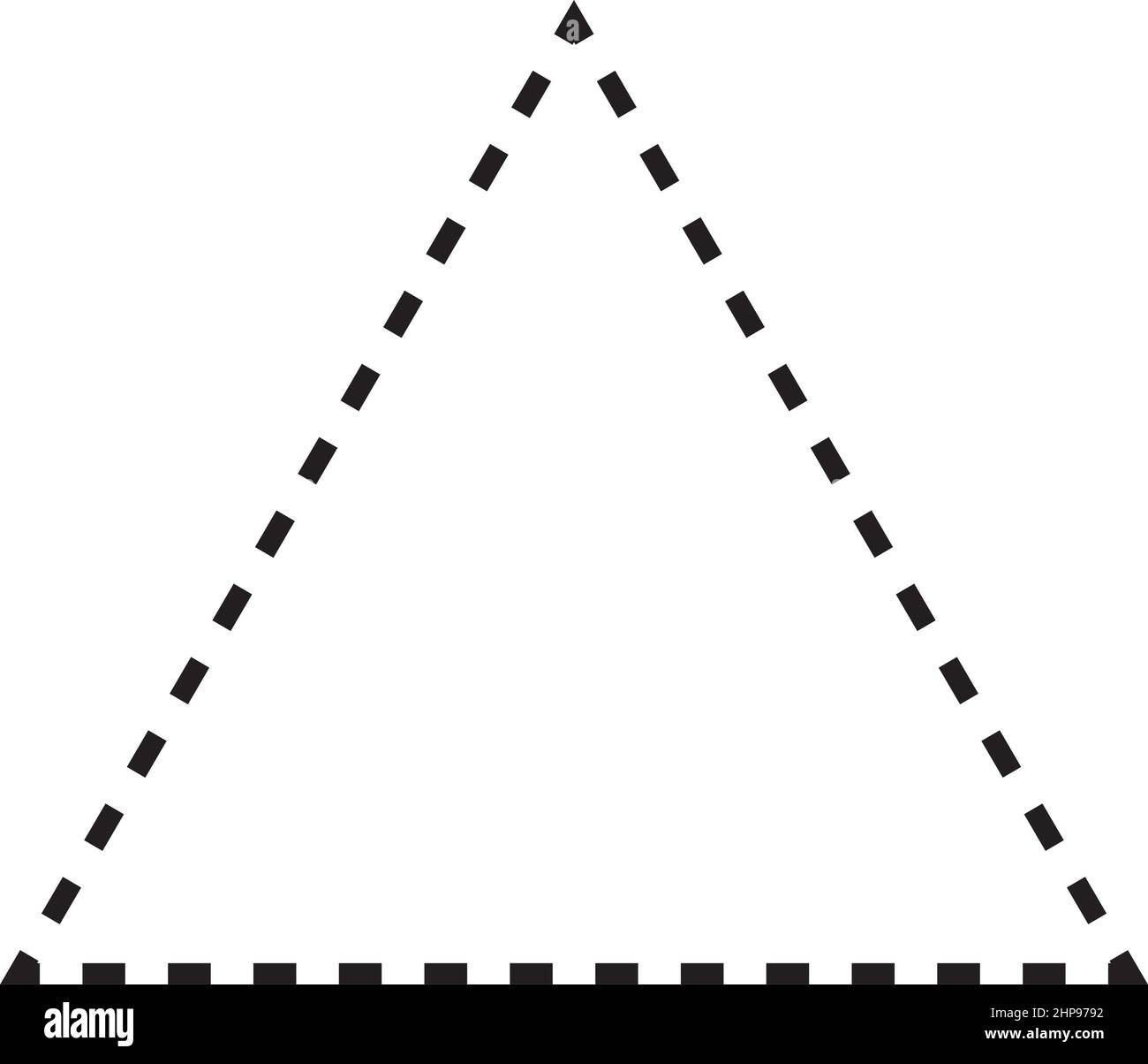Dreieckige Form gestricheltes Symbolvektorsymbol für kreatives Grafikdesign ui-Element in einer Piktogrammdarstellung Stock Vektor