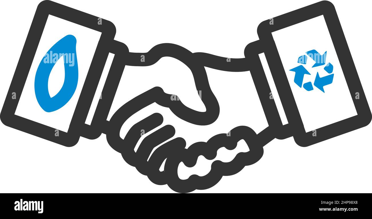 Symbol Für Ökologische Handshakes Stock Vektor