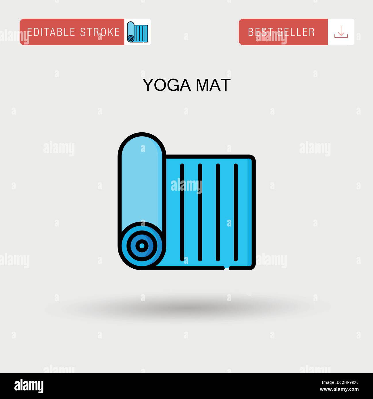 Yoga Matte einfaches Vektor-Symbol. Stock Vektor
