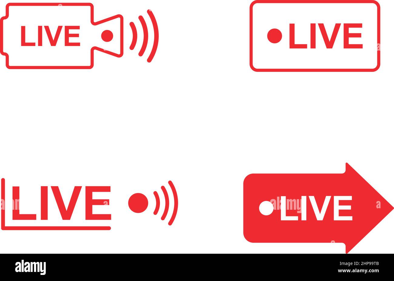Design-Vorlage für Live-Streaming-Vektor-Symbolzeichen Stock Vektor