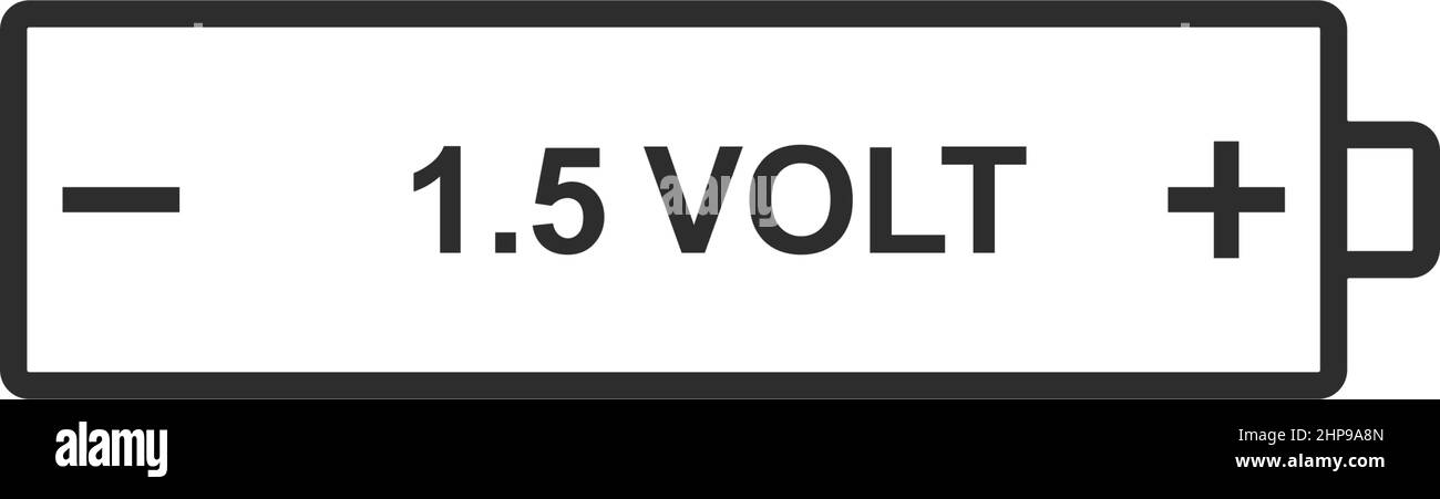 1,5-Volt-AAA-Batterie, Symbolvektor, Designvorlage Stock Vektor