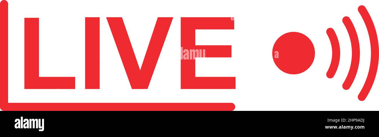 Design-Vorlage für Live-Streaming-Vektor-Symbolzeichen Stock Vektor