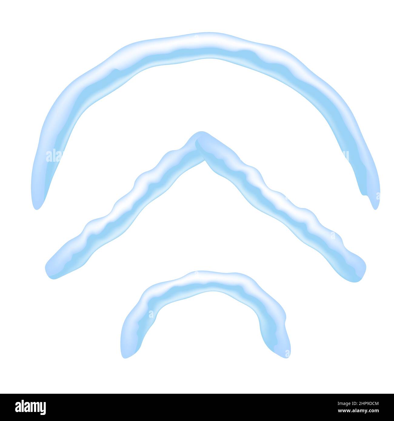 Schneeeiskappe auf weißem Hintergrund. Design-Element Für Weihnachtskarten. Winter Snowcap Set. Stock Vektor