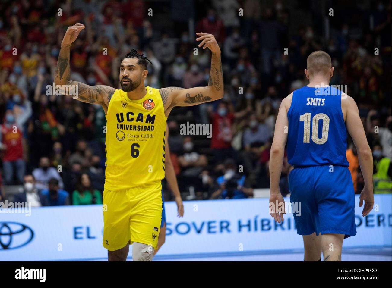 Granada, Spanien. 19th. Februar 2022. 19th. Februar 2022; Palace Municipal of Deportes; Granada; Andalusien; Spanien; Liga Endesa ACB; Halbfinale; Copa del Rey; FC Barcelona Barça vs UCAM Murcia; Augusto Lima (Murcia) 900/Cordon Press Credit: CORDON PRESS/Alamy Live News Stockfoto