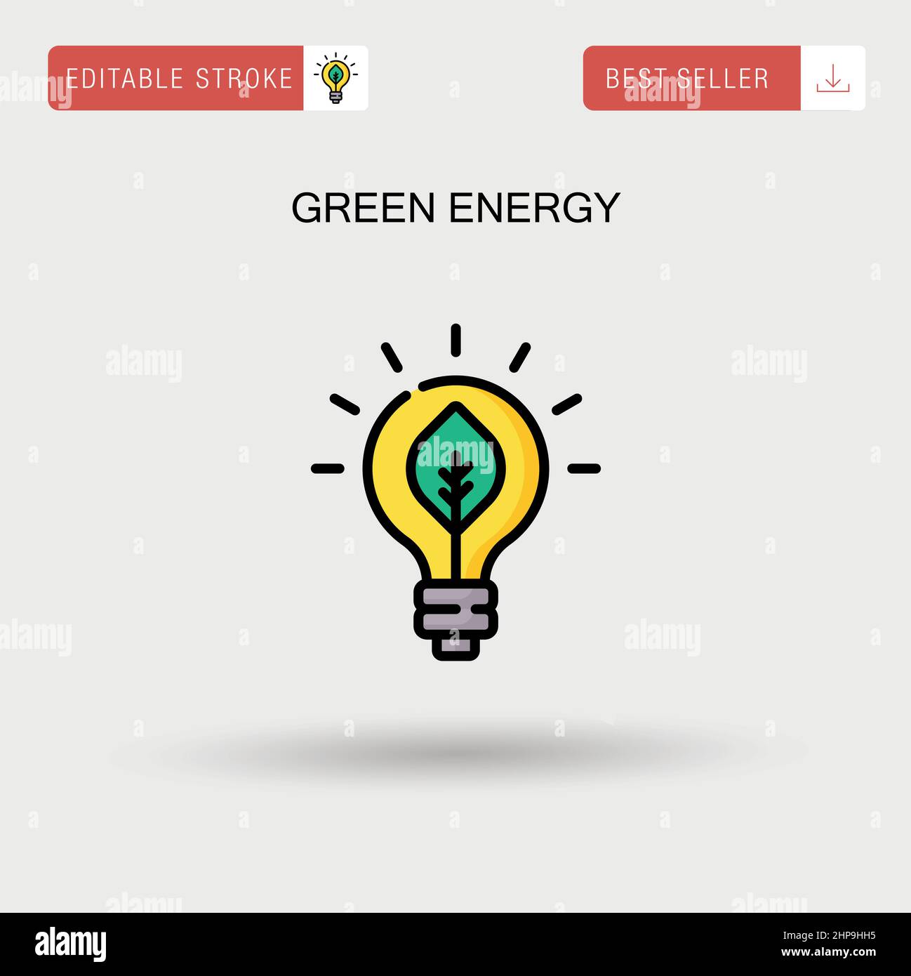 Einfaches Vektor-Symbol für grüne Energie. Stock Vektor