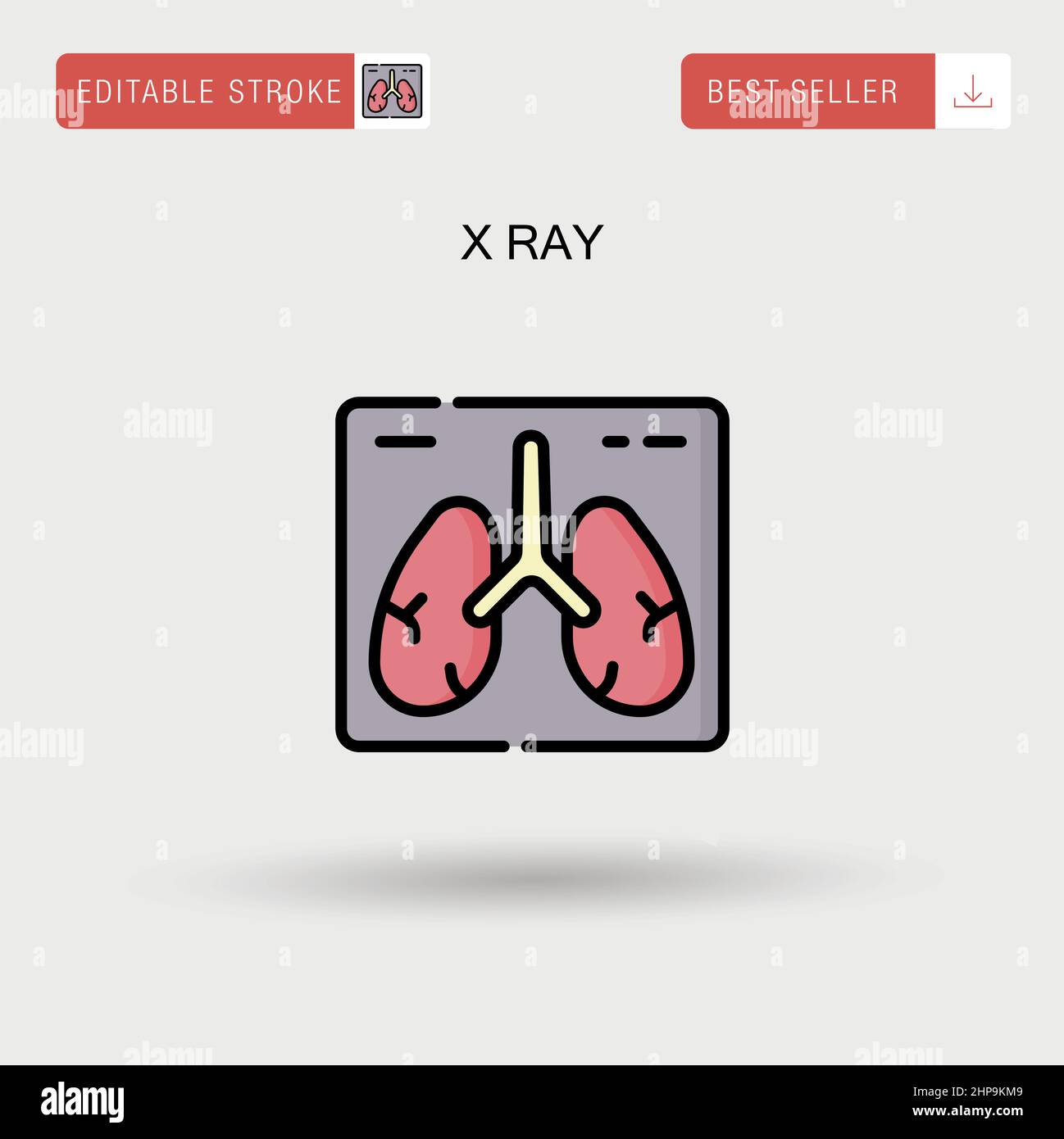 Einfaches Vektorsymbol für Röntgenstrahlung. Stock Vektor