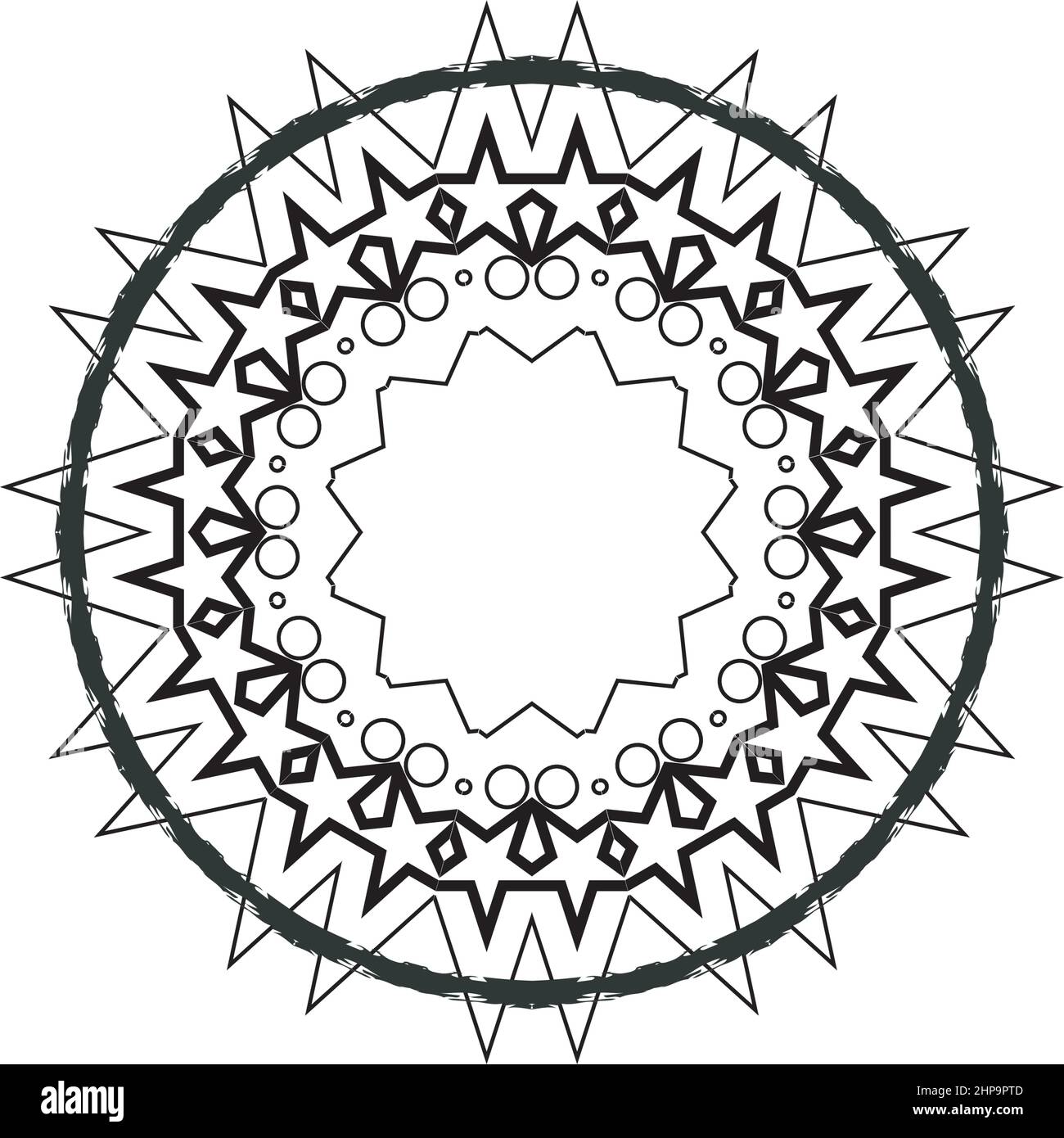 Tribal folk aztekische geometrische Muster im Kreis Stock Vektor