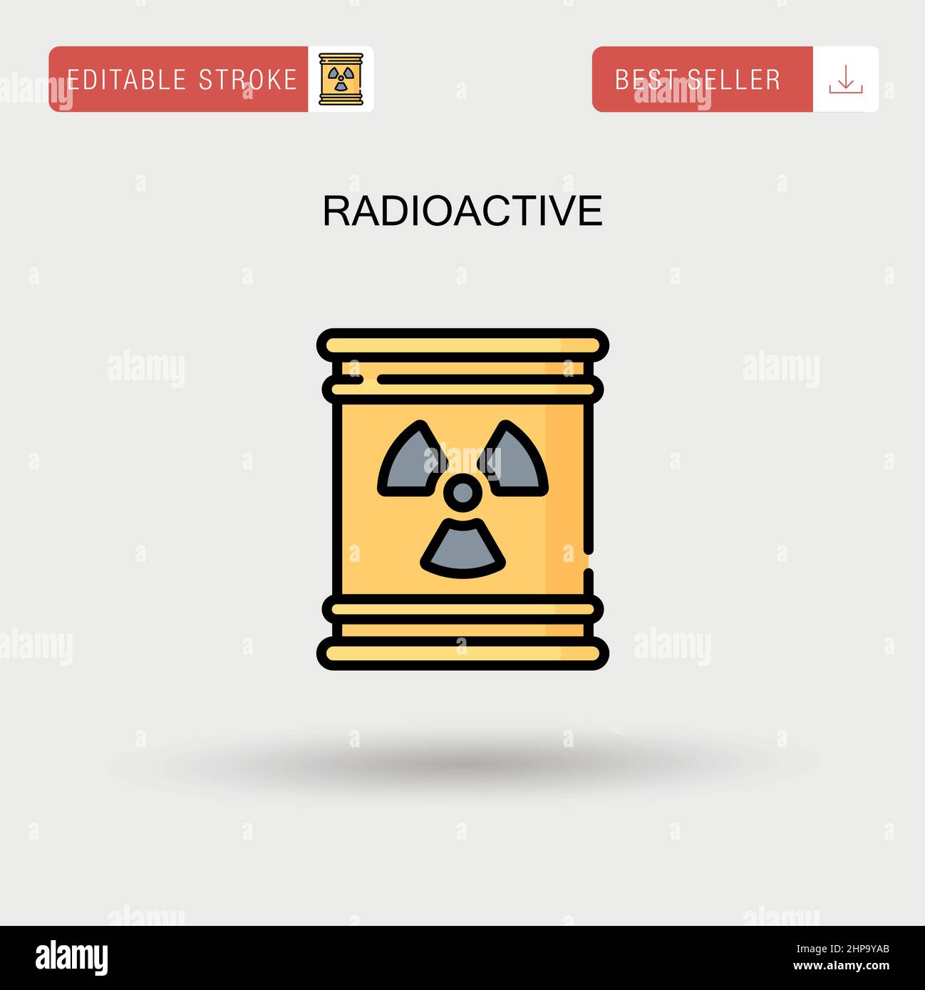 Einfaches Vektor-Symbol für radioaktive Strahlung. Stock Vektor