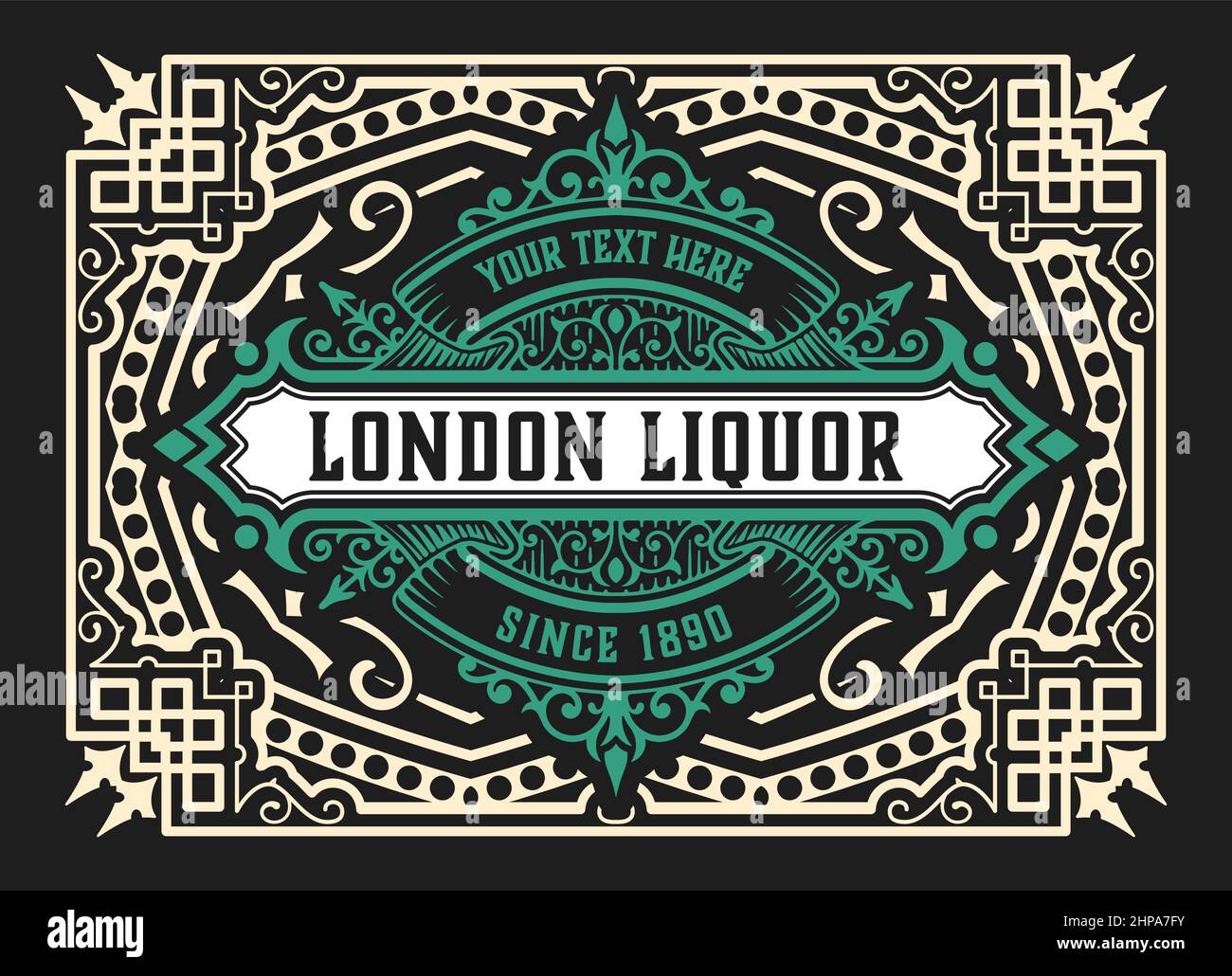 Whisky-Label mit alten Rahmen Stock Vektor