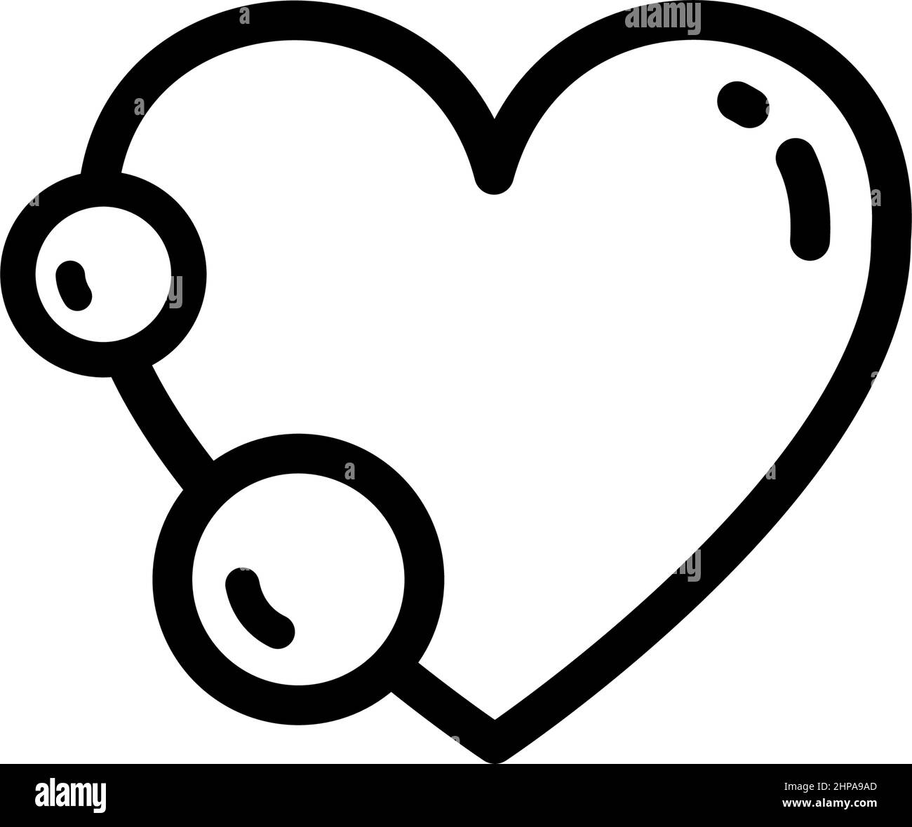 Fischöl-Symbol auf weißem Hintergrund isoliert. Vorlage für Vitamin Omega 3. Tropfen, Herz und Fisch Silhouette. Modischer Linienstil. Behandlung Ernährung, Gesundheit Stock Vektor