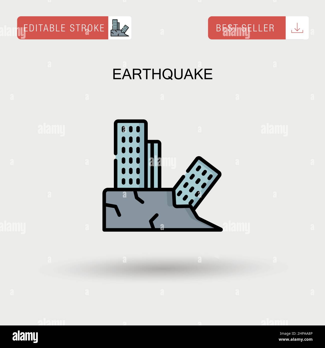 Einfaches Vektorsymbol für Erdbeben. Stock Vektor