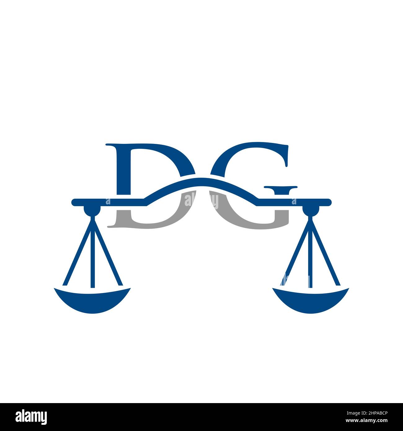 Anwaltskanzlei Letter DG Logo Design. Rechtsanwalt, Justiz, Rechtsanwalt, Recht, Rechtsanwaltsdienst, Anwaltskanzlei, Maßstab. Logo des Gesetzes auf dem DG-Letter-Zeichen Stock Vektor