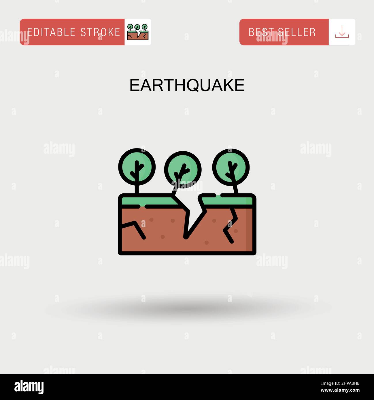 Einfaches Vektorsymbol für Erdbeben. Stock Vektor