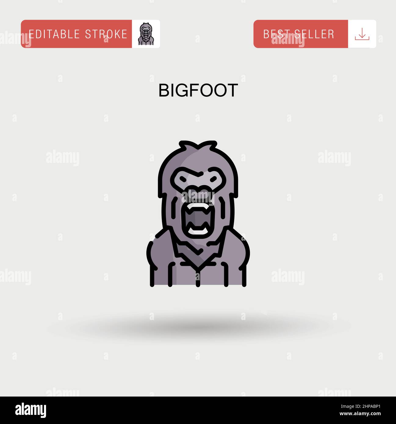 Einfaches Vektorsymbol „Bigfoot“. Stock Vektor
