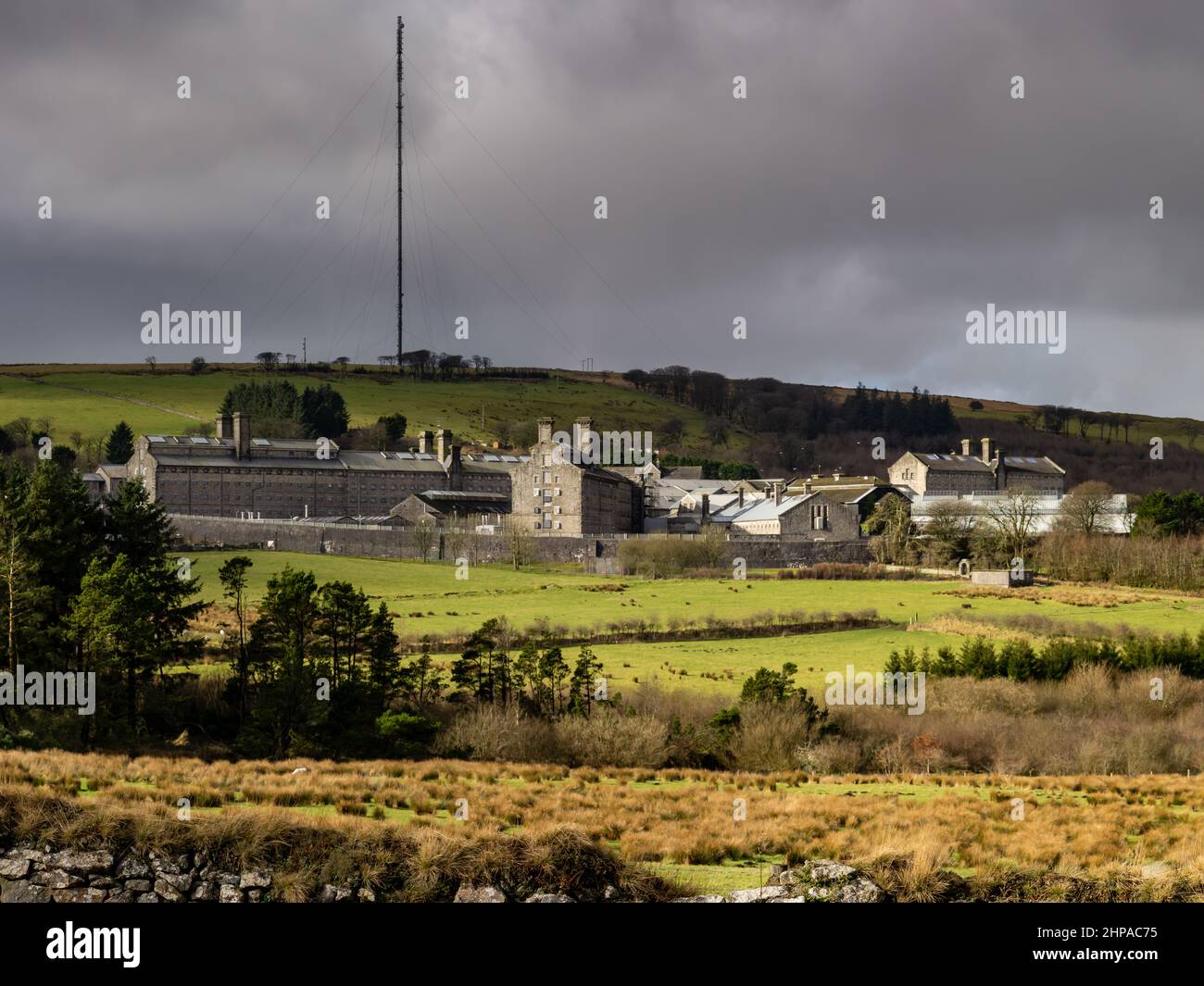HM Gefängnis Dartmoor in Princetown, hoch auf Dartmoor in der englischen Grafschaft Devon Stockfoto