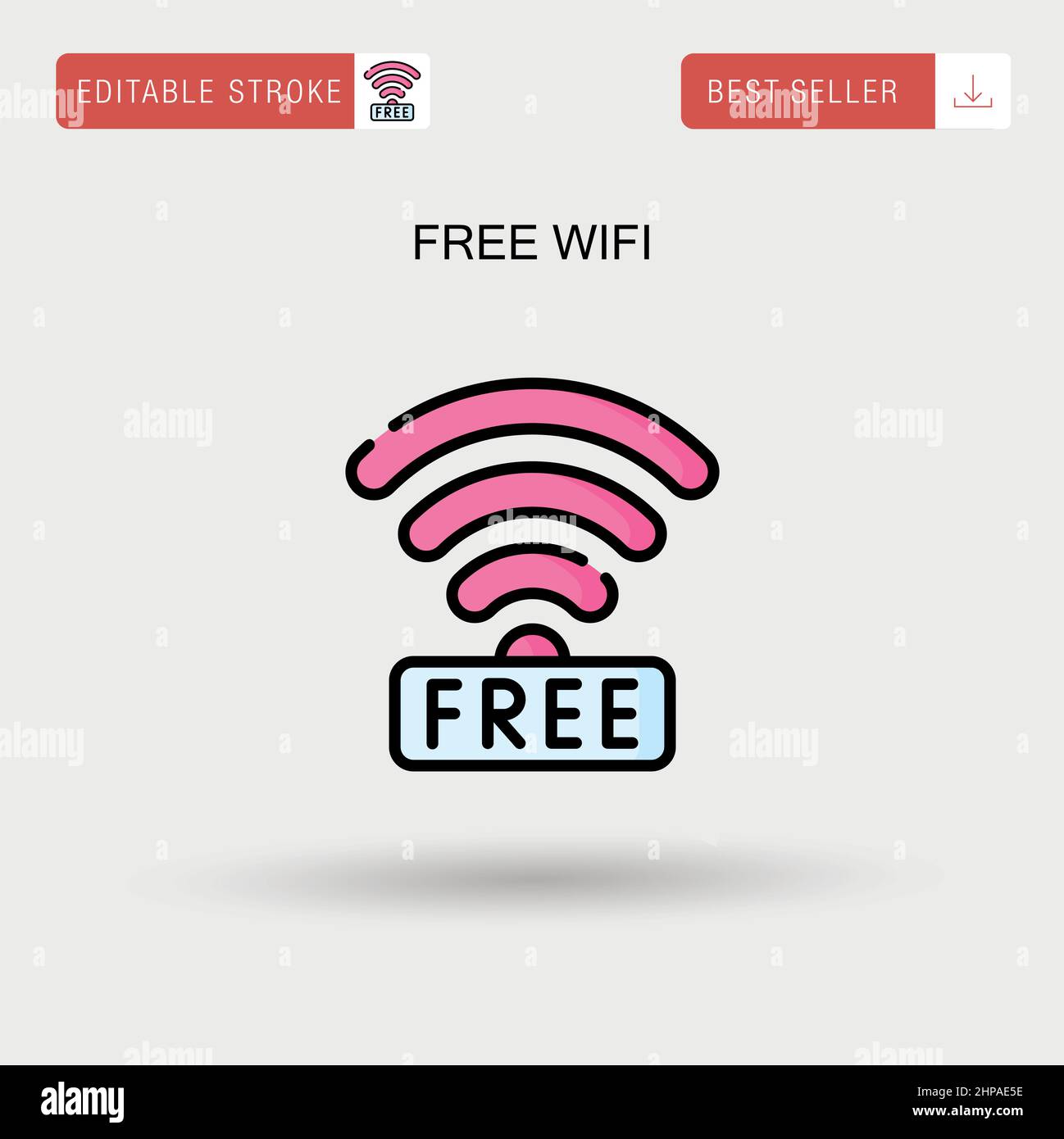 Kostenloses WLAN einfaches Vektor-Symbol. Stock Vektor