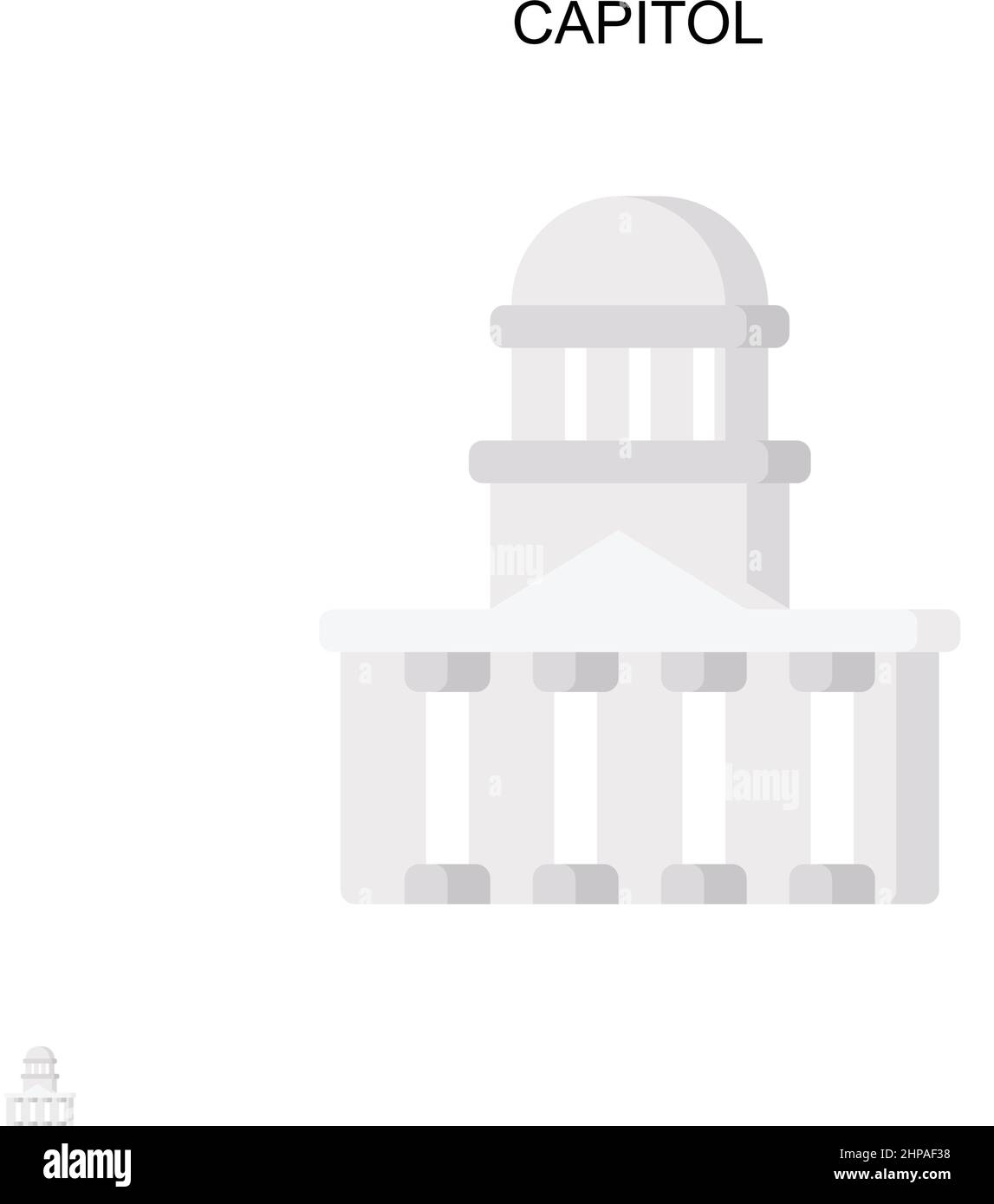Einfaches Vektorsymbol Capitol. Illustration Symbol Design-Vorlage für Web mobile UI-Element. Stock Vektor