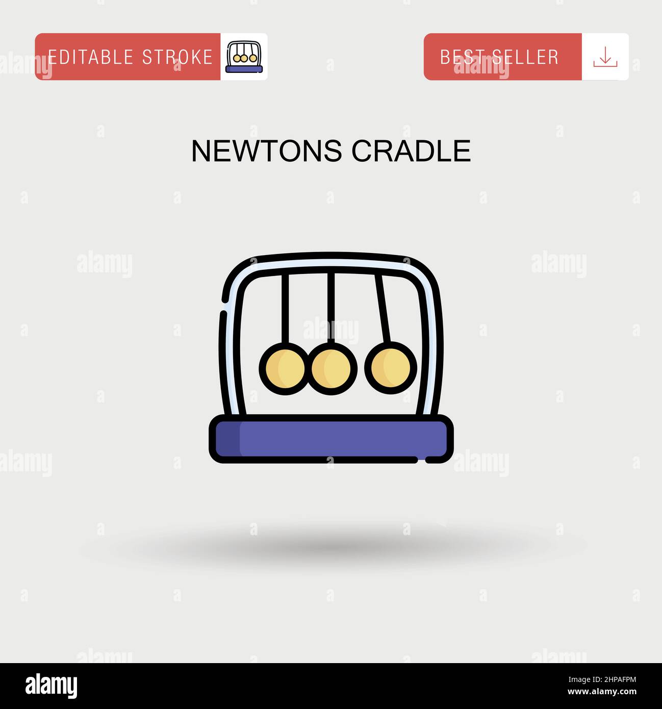 Einfaches Vektorsymbol für die Newtons-Wiege. Stock Vektor