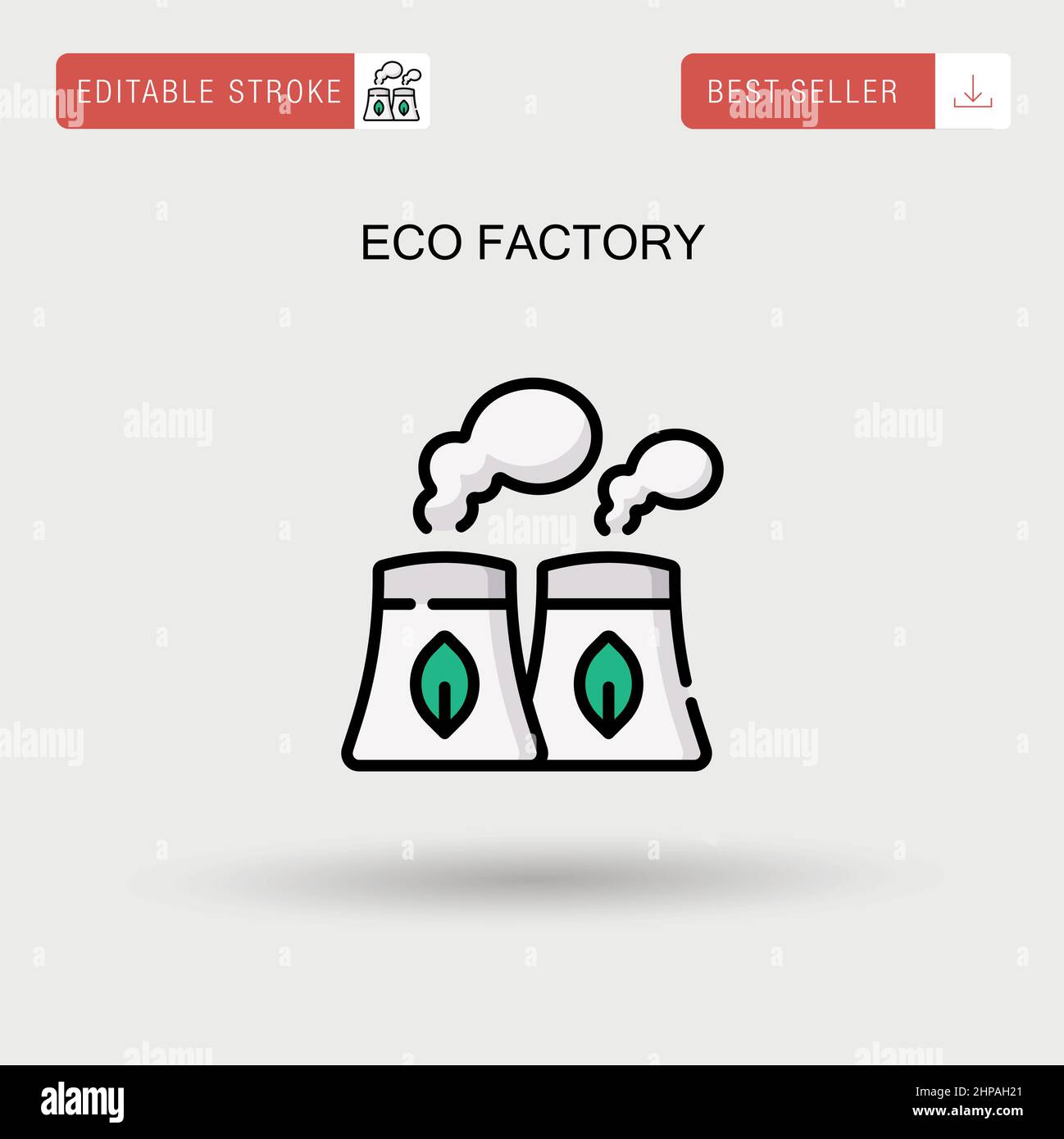 Eco Factory einfaches Vektorsymbol. Stock Vektor