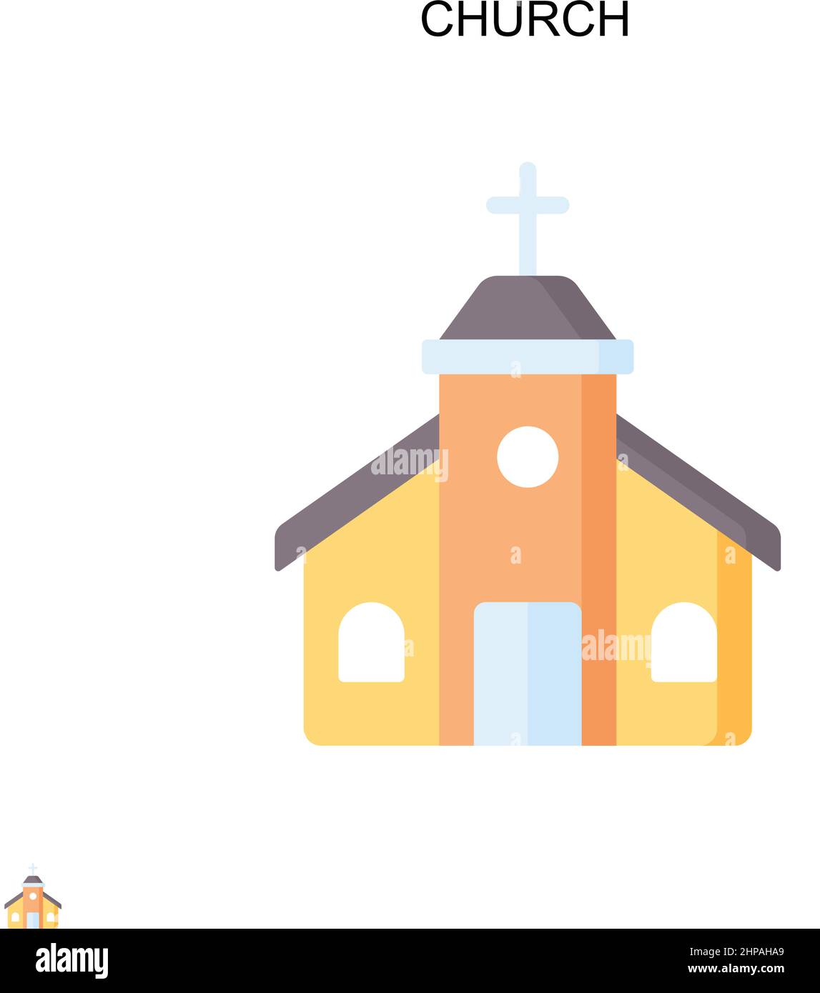 Kirche einfaches Vektor-Symbol. Illustration Symbol Design-Vorlage für Web mobile UI-Element. Stock Vektor
